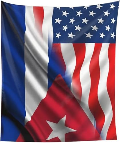Miniatura 3 de Tapiz de mitad estadounidense con bandera cubana, tapiz para colgar en la pared, decoración del hogar, manta de pared, dormitorio, sala de estar,