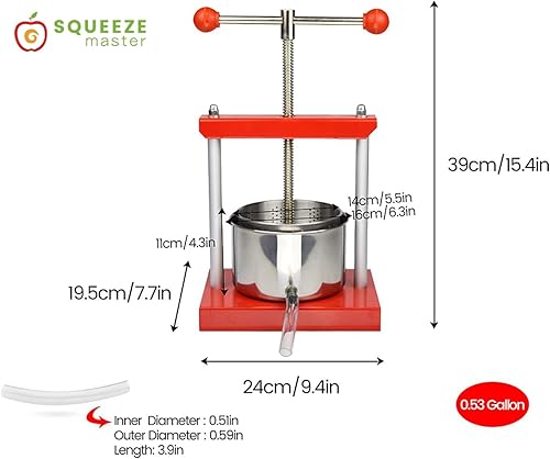Miniatura 10 de SQUEEZE master Prensa manual para vino de hierbas y frutas (0.8 galones, azul)