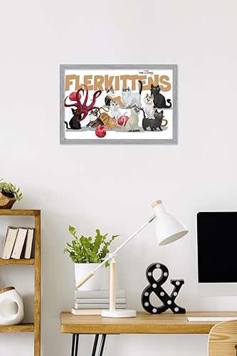 Miniatura 48 de Trends International Marvel The Marvels - Póster de pared de flerkittens, 34 pulgadas de largo x 22.4 pulgadas, versión enmarcada plateada Versión
