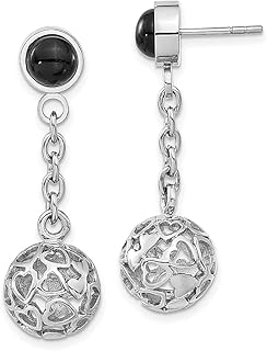 Brincos de coração de aço inoxidável com recorte de coração circular preto ônix pino pino pingente pingente de lustre joias de amor para mulheres presentes para ela, Aço inoxidável Cristal, Ônix