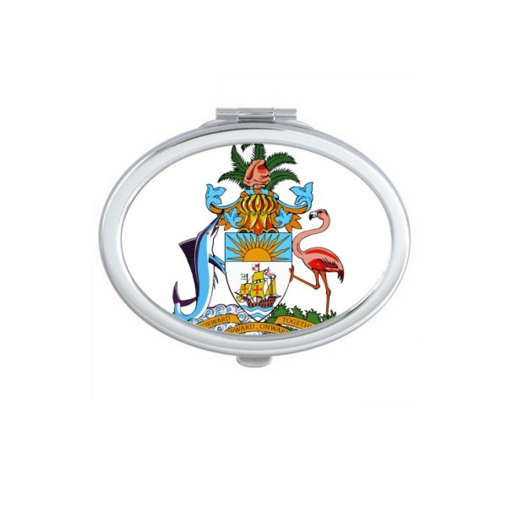 Miroir de poche Nassau Bahamas ovale et compact pour retouches maquillage
