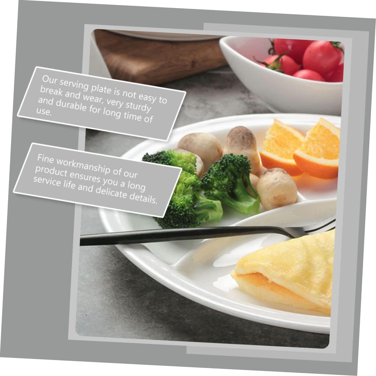 IMIKEYA Quality Ceramic Separate Dinner Plates Boy Girl Meal Plate Boy Girl Divided Home Accessory