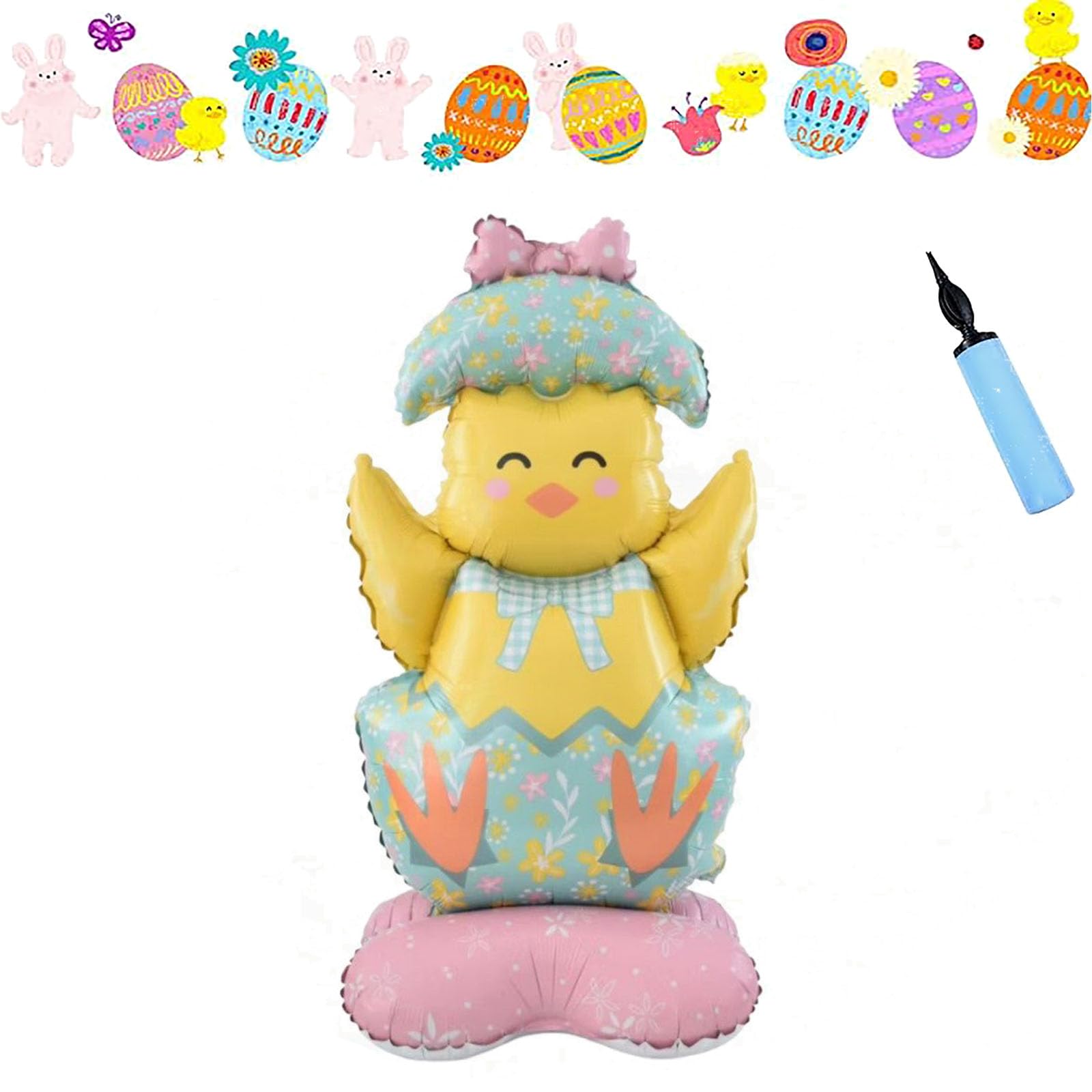 Giant 3D Standing Bunny Balloon Self-Supporting Festive Cheer, 59" Easter Balloon Large Bunny Egg Standing Balloons, 3D Self-Standing Easter Balloons for Easter Party Decorations Birthday (#4)