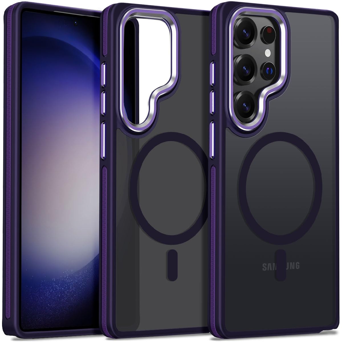 MALEWOLF for Samsung Galaxy S25 Ultra Case Compatible with Magsafe, Shockproof S25 Ultra Phone Case, Slim Translucent Cover Magnetic Case for Galaxy