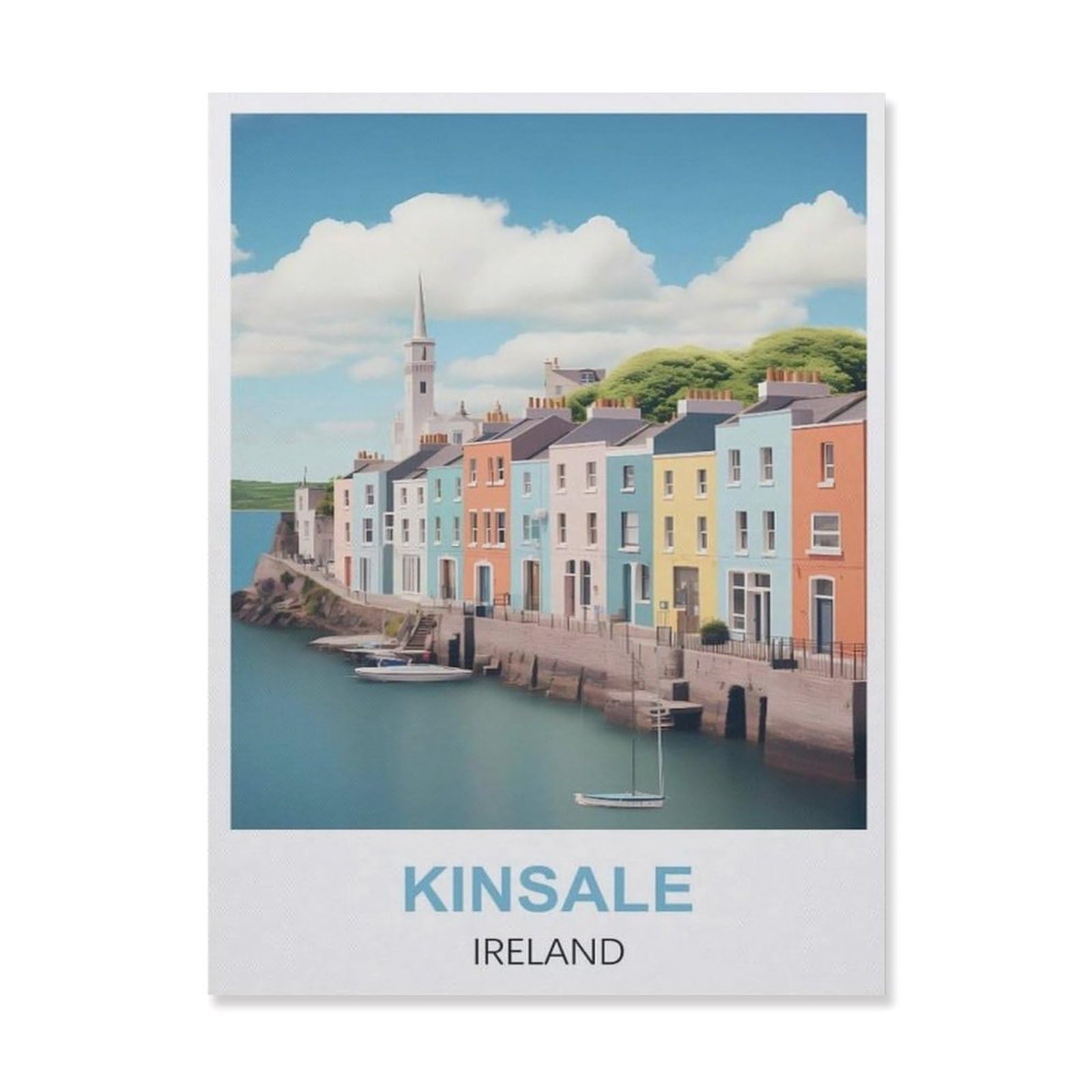 Vintage Wall Decor Metal Poster Plaque，Kinsale Ireland(15x30cm）