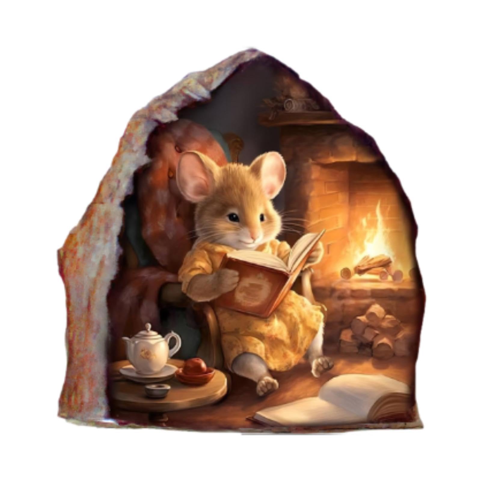 SKKWJEGE Realistic Mouse Hole Wall Sticker Wallpaper for Playroom Nursery Living Room