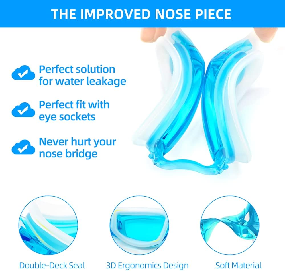 Miniatura 4 de Gafas de natación Juego de gorras de natación gafas de natación de silicona para adultos con gafas antivaho para nadar