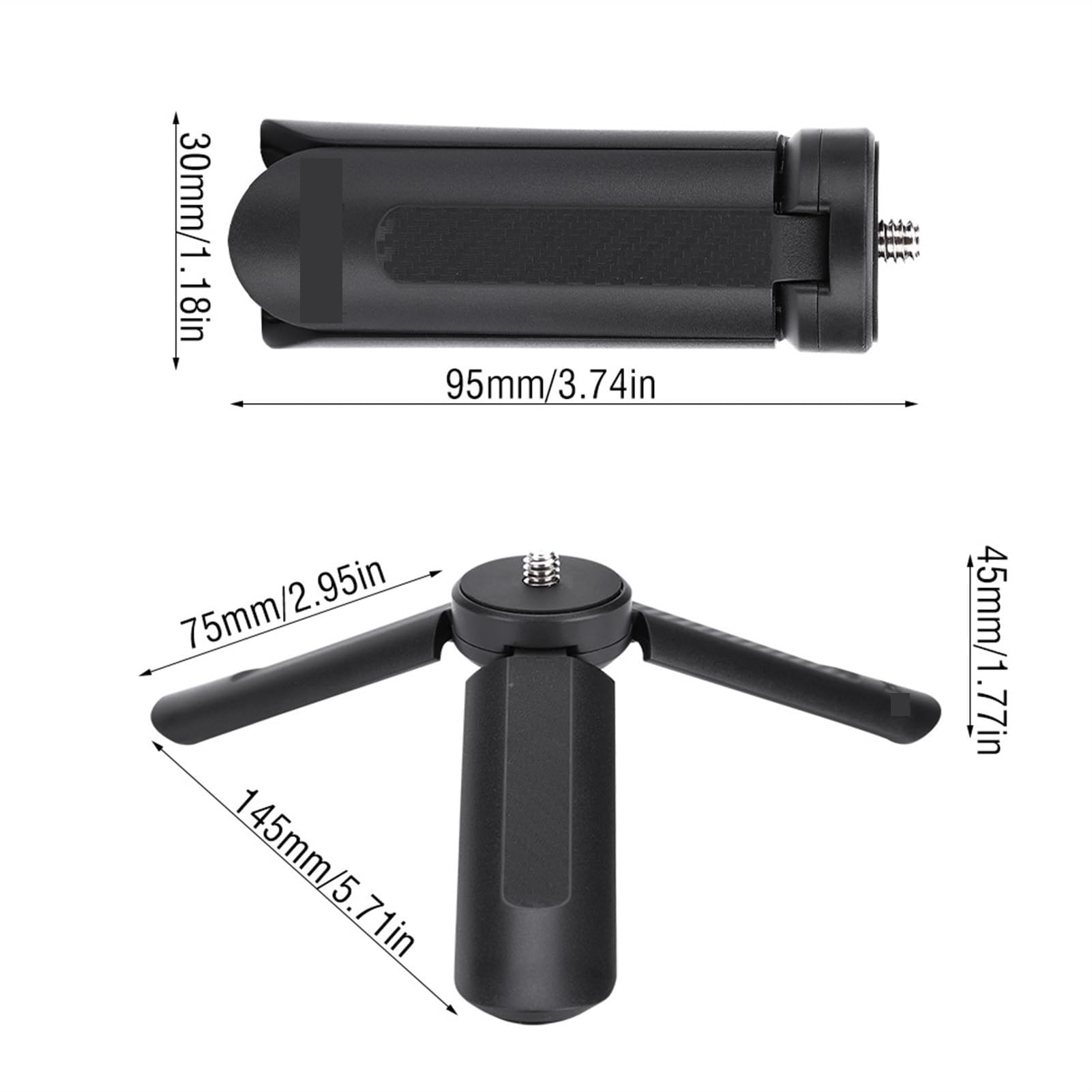 SCRUBY Mini treppiede pieghevole da 1/4 'vite per smartphone video treppiede treppiede per fotocamera (treppiede)