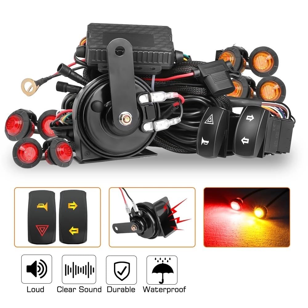 Zestaw kierunkowskazów wstępnie okablowany pasujący do Polaris Ranger 500 570 900 1000 XP LED(White Dome Light)