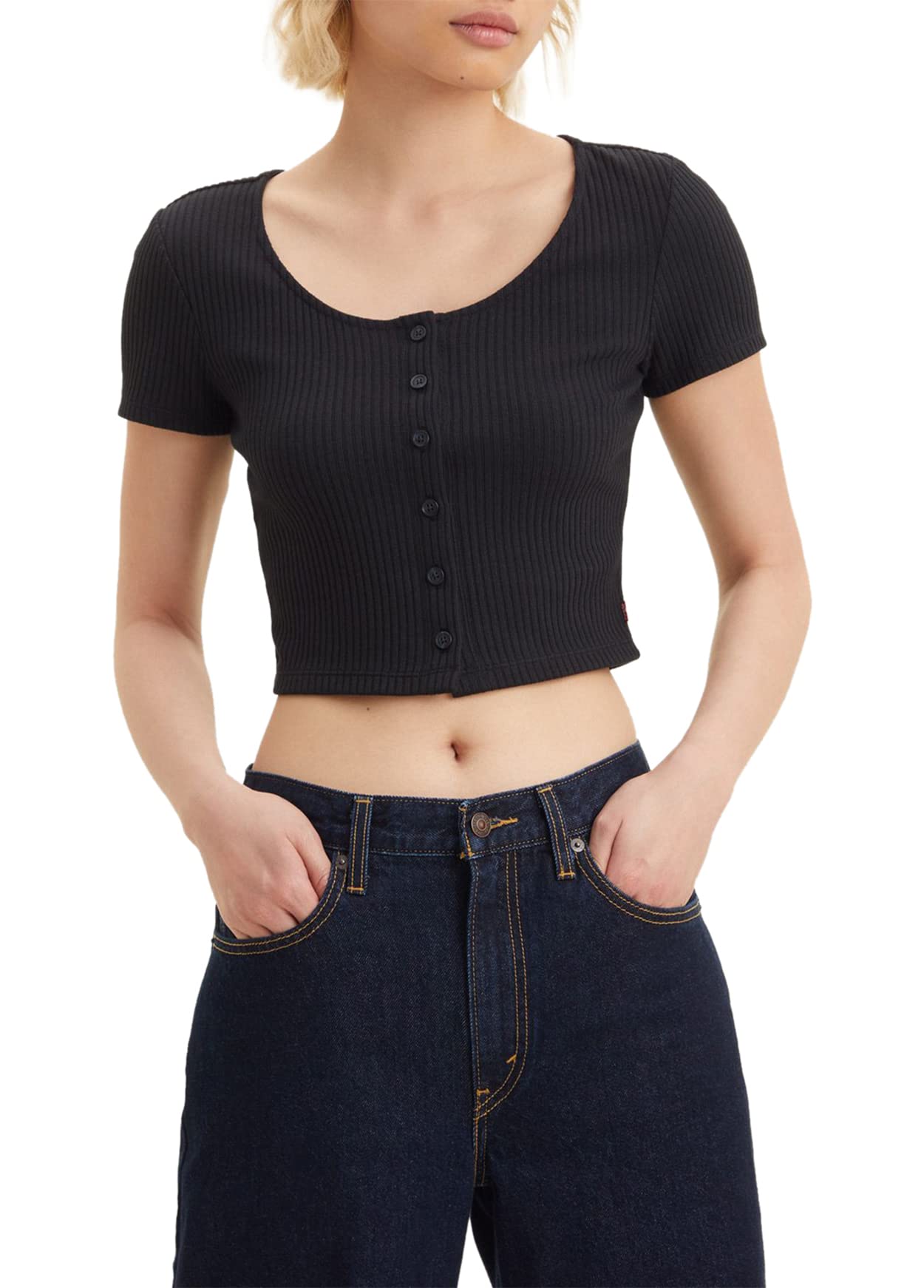 Levi's Women's SS Rach Top Sweater, Caviar, XXS