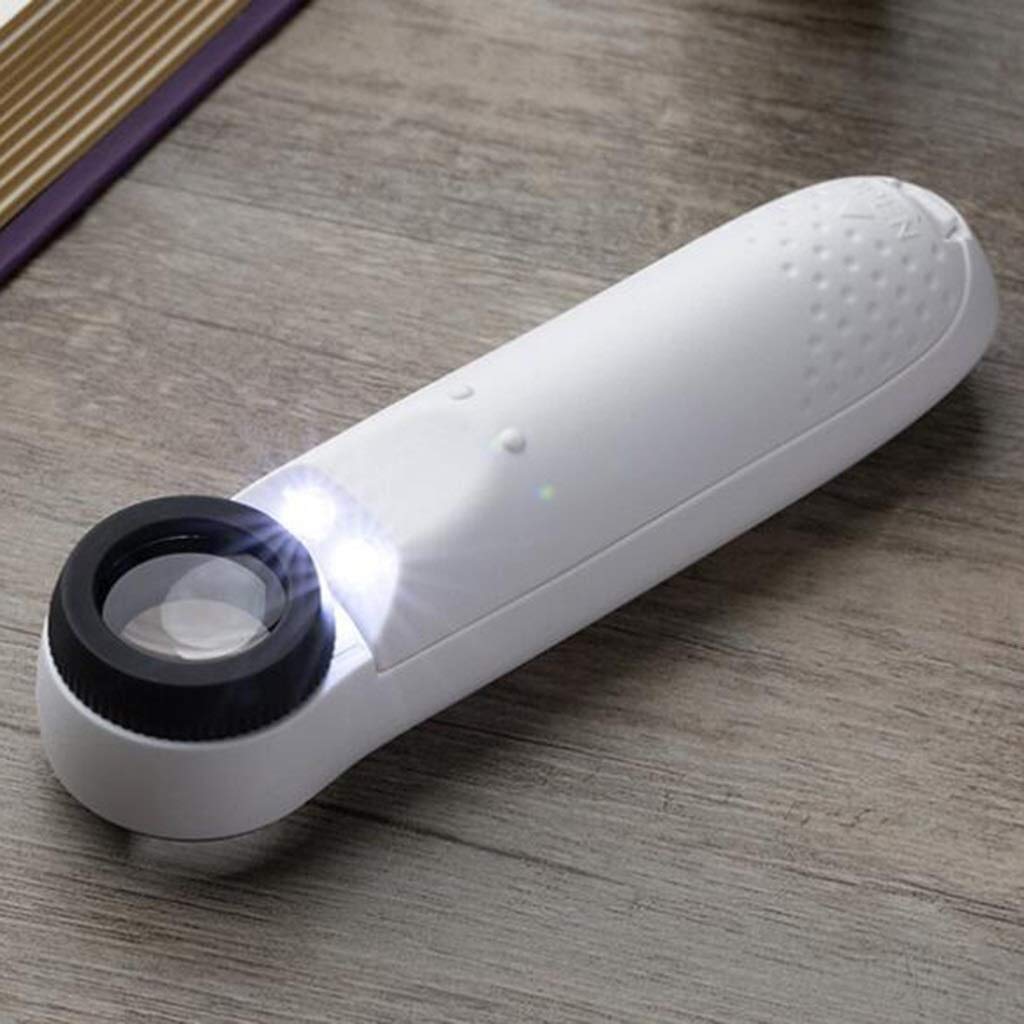 Lupas educativas para Pasatiempos, Lupa de Mano con luz LED, Lectura de 40 Veces, identificación del Anciano de los niños, Lupa de Jade Antigua