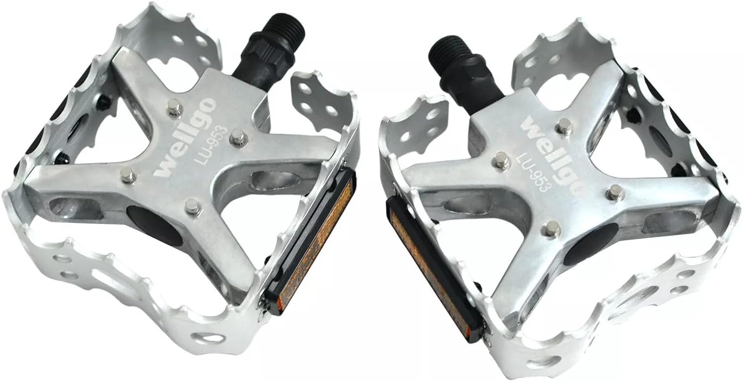 Old School BMX MTB Bear Trap 9/16" Bicycle Pedals, Silver, WE3031