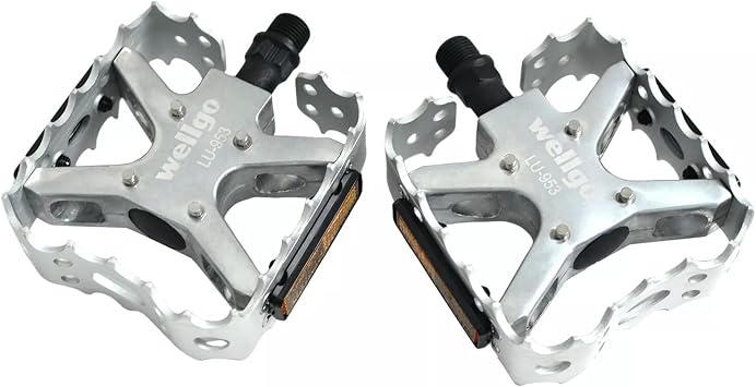 Old School BMX MTB Bear Trap 9/16 Bicycle Pedals, Silver, WE3031
