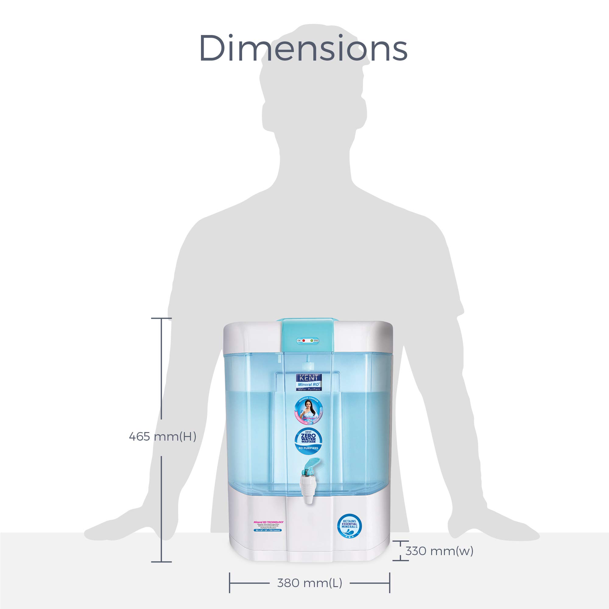 Buy KENT Pearl RO Water Purifier (11098) RO+UV+UF+TDS Control Wall