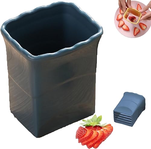 Healthy Freak Mini rebanador, cortador de tazas, taza rebanadora de frutas mejorada 2024, cortador de frutas, cortador de fresas de plátano de acero