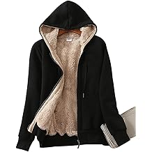 Women's Casual Full Zip Up Sherpa Lined Hoodie Sweatshirt Jacket Coat