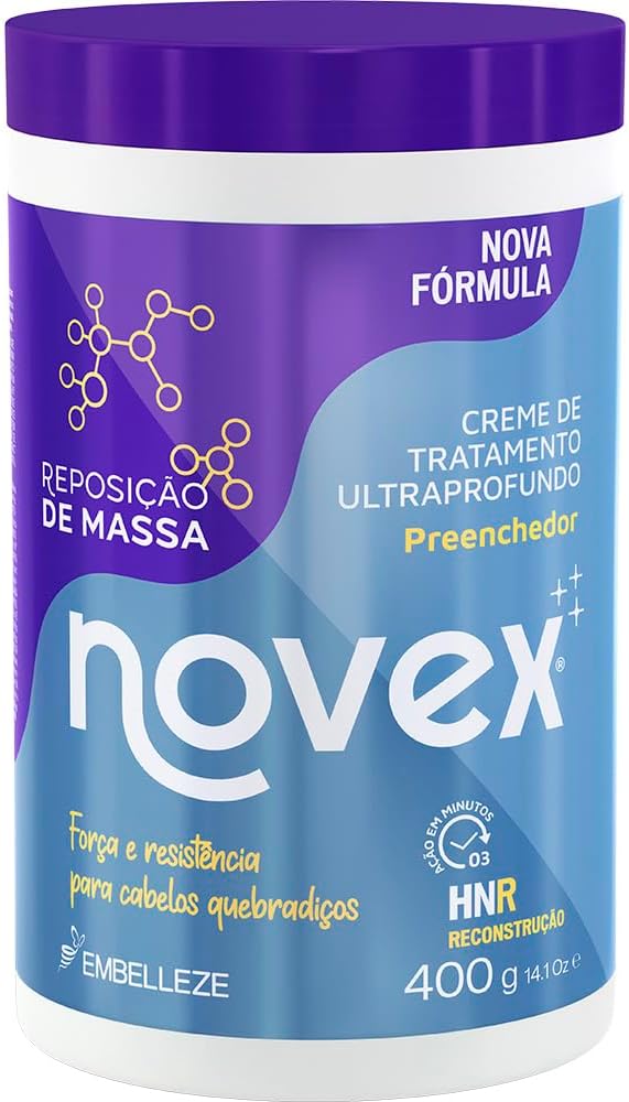 Embelleze Novex Hair Body Builder Treatment Cream - 14.1 Oz | Embelleze Novex Repositor de Massa Creme de Tratamento Capilar - 400 g