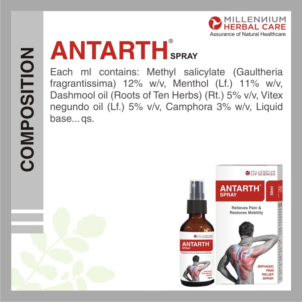 ANTARTH BIPHASIC SPRAY I 100% Natural Powerful Spray For Rapid Pain Relief I 50 ml | Pack of 2 4 615CoOhTgQL