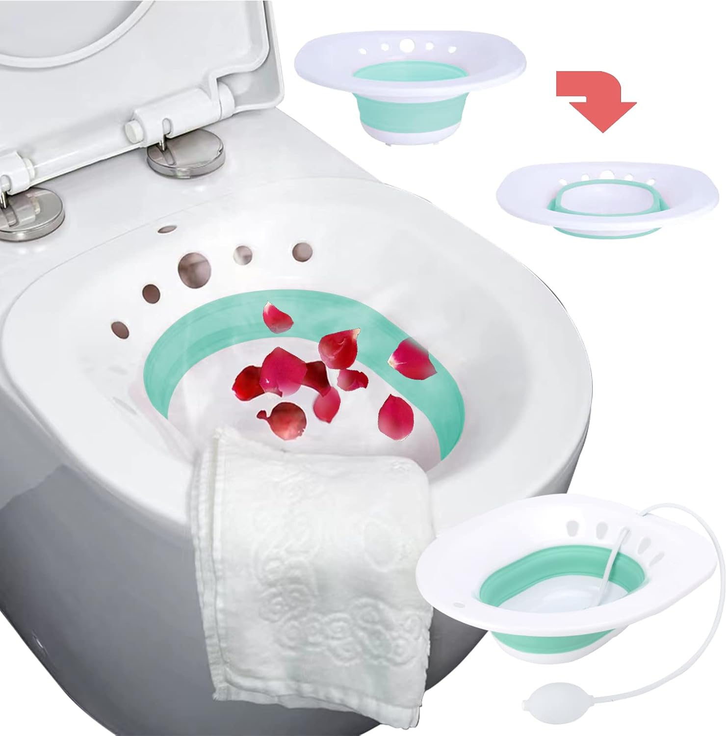 Foldable SquatFree Bath, Hemorrhoid Sitz Bath, Toilet Sitz