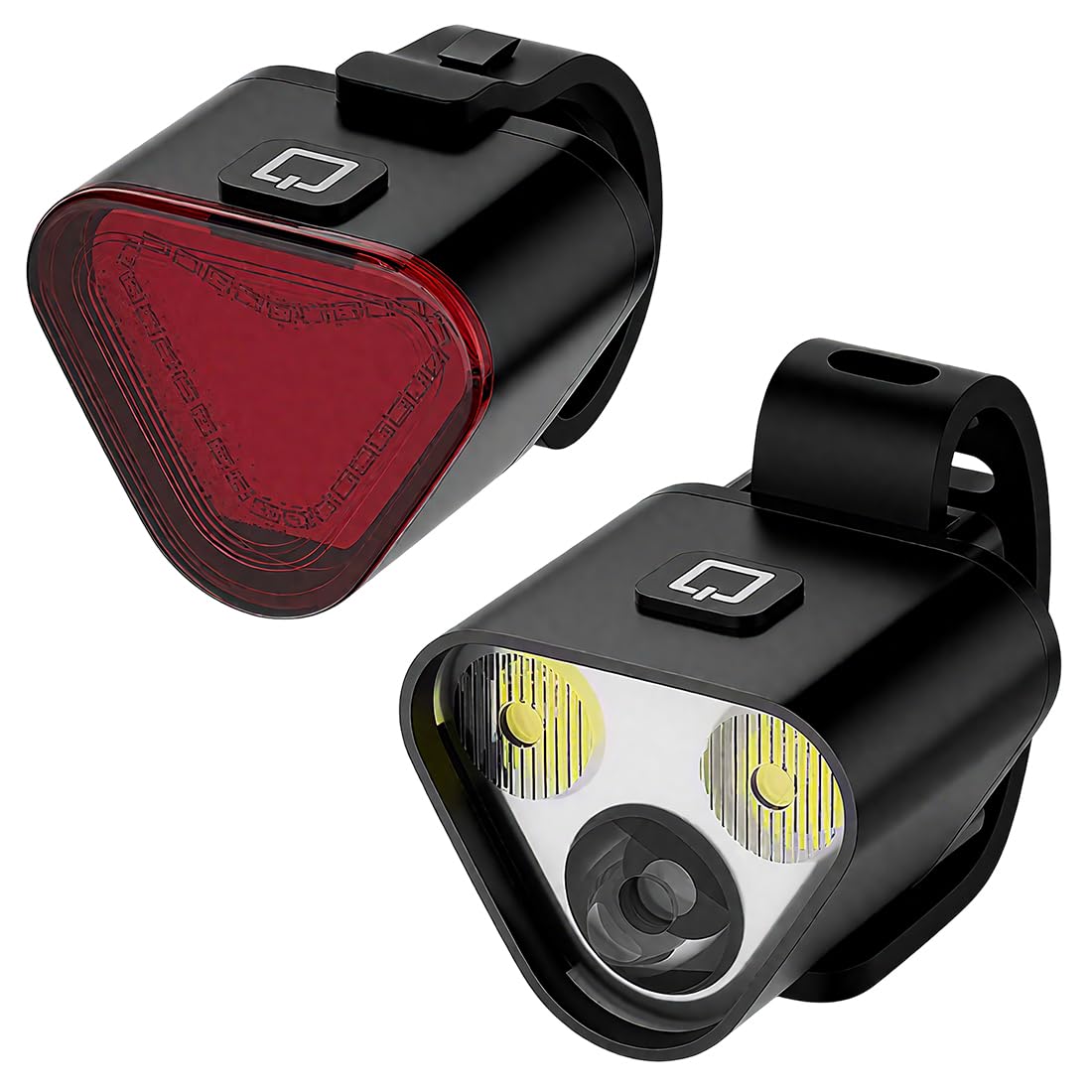 2 Pièces Luz Delantera y Trasera de Bicicleta, Luz Bici Potente LED, Impermeable, Recargable USB-C, Fácil de Instalar, Lámpara Led de Advertencia Seguridad para Casco, Patinete, Bike