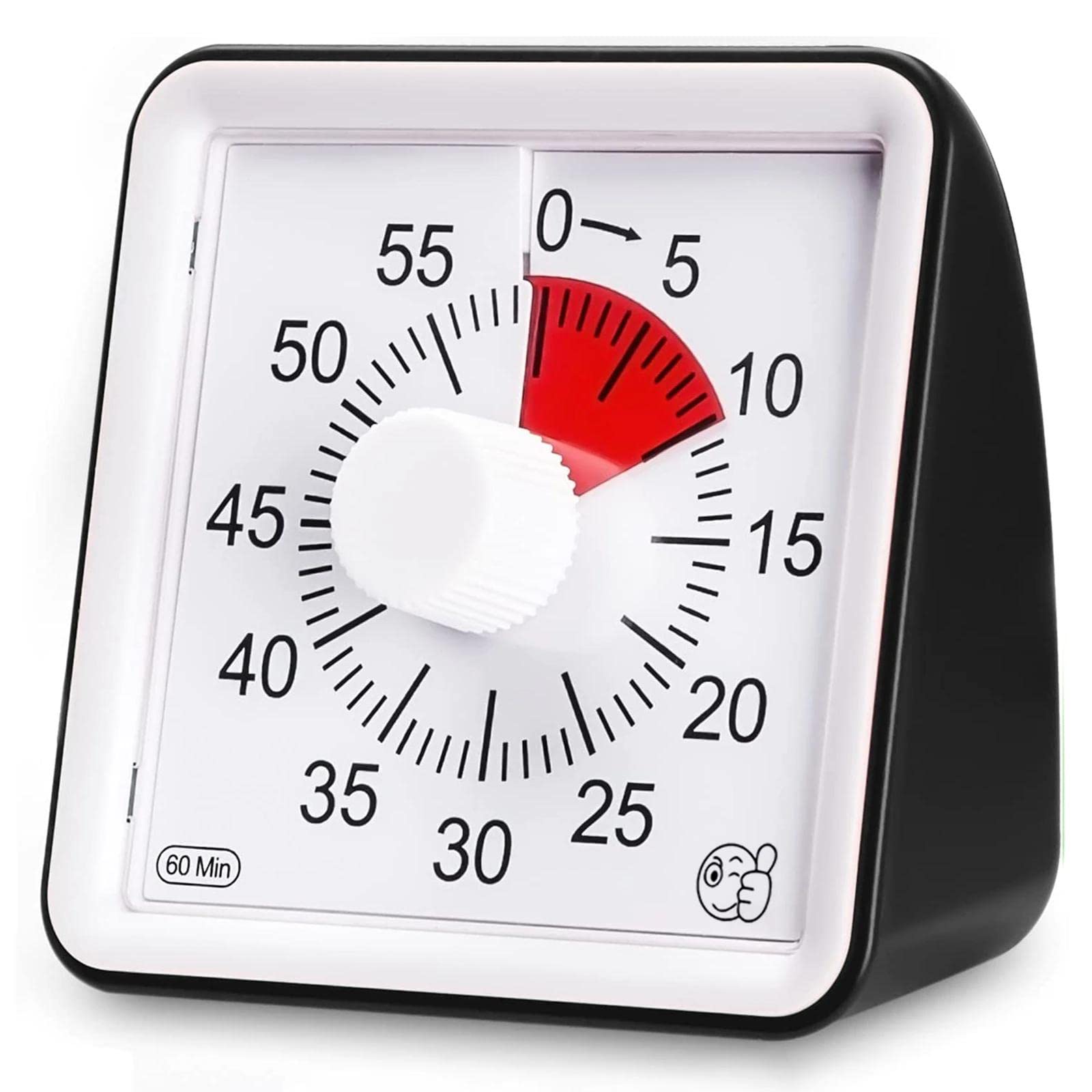 The AutoStory60 Minute Visual Timer Clock for use in Kitchen, School, Office, Homework, Gaming, Sleeping & Teaching. Easy to use, Silent & Effective Time Management Tool for Kids and Adults (Black)