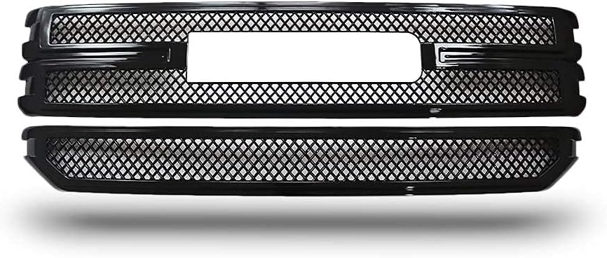 Grille Cover for 2016 2017 2018 GMC Sierra 1500 Base/Denali/SLE Grille Overlay Gloss Black ABS