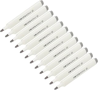PATIKIL Acrylmarkerstifte 12 Stück Dicke Spitze Malstift Wasserfest Wasserbasis Für Steinmalerei Holz DIY Basteln Glas Keramik Leinwand Grau