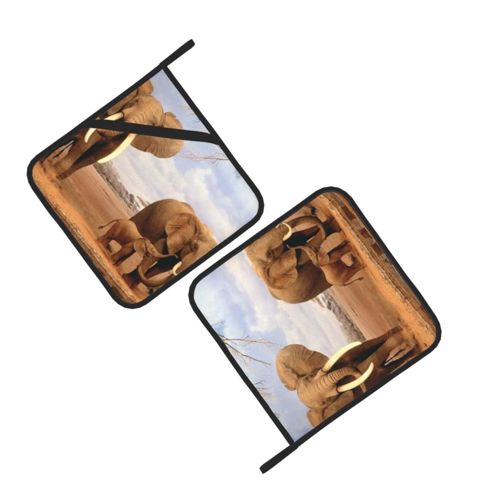Elephant Family Printed Oven Pot Holders Set of 2 Pcs Heat Resistant Kitchen Microwave Potholders for Cooking Baking Grilling