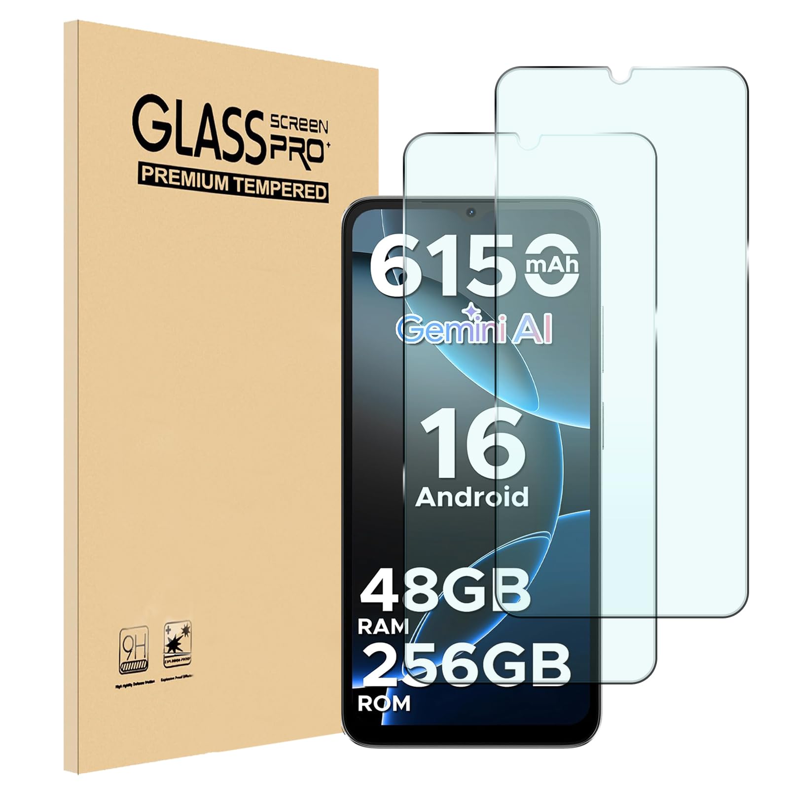 Amazon | For DOOGEE Note 56/Note 56Xガラスフィルム画面保護スマホ