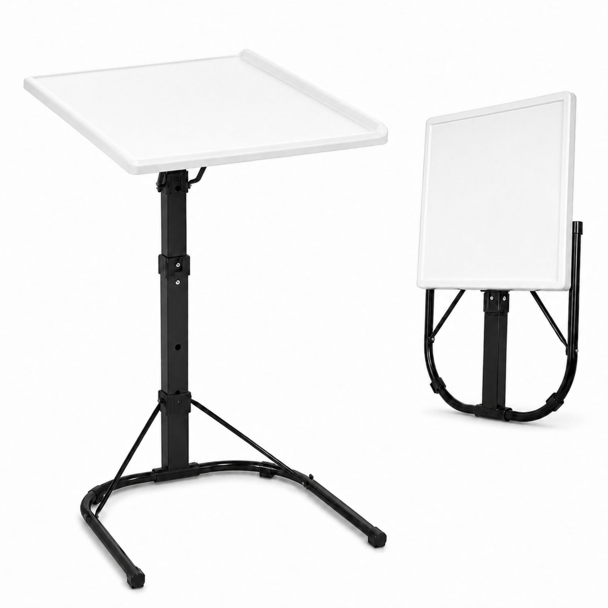 GBS Folding Laptop Table, Foldable & Adjustable Laptop Table with Adjustable Height and Tilt Angle Option, Multi-Functional Folding Table, Standing Desk Side Table Height Adjustable Desk (White) — image 1