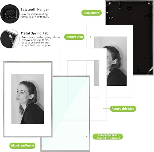 Vista 462 de Golden State Art - Portarretratos de aluminio de 18 x 24 pulgadas - con paspartú para fotos de 16 x 20 pulgadas o sin paspartú para póster de 18 x