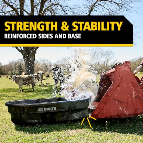 Image of Rubbermaid Commercial Products Stock Tank, 50-Gallons, Structural Foam, Heavy Duty Container, for Livestock /Animal /Cattle Feed & Water, Outdoor Homemade Pool /Hot Tub /Bathtub, & Pet Cleaning /Dog Wash