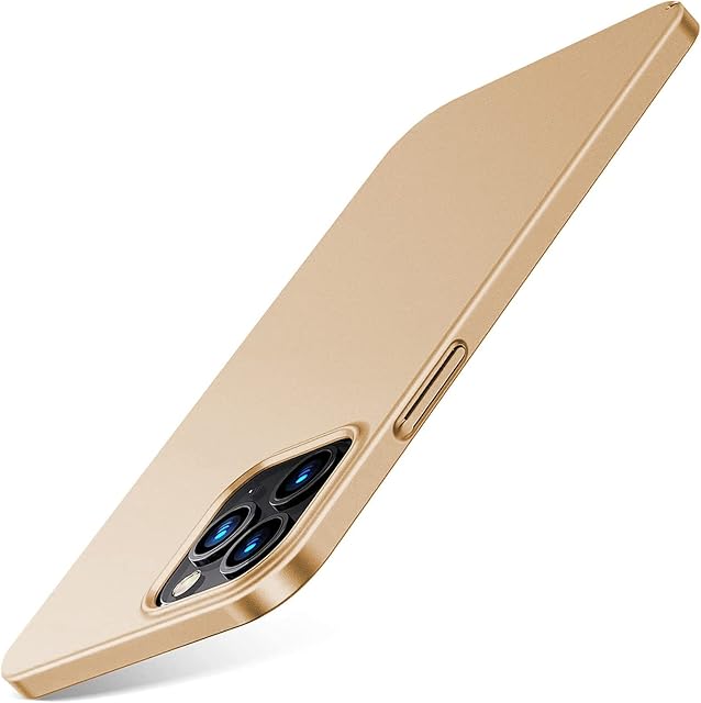 Sitthyw iPhone 14 Pro Ultra cienkie twarde etui ochronne ultralekkie matowe PC Hardcase dotknięte miękkie antyodciski palców Slim Case Anti-Scrat Bumper Cover dla iPhone 14 Pro, złote