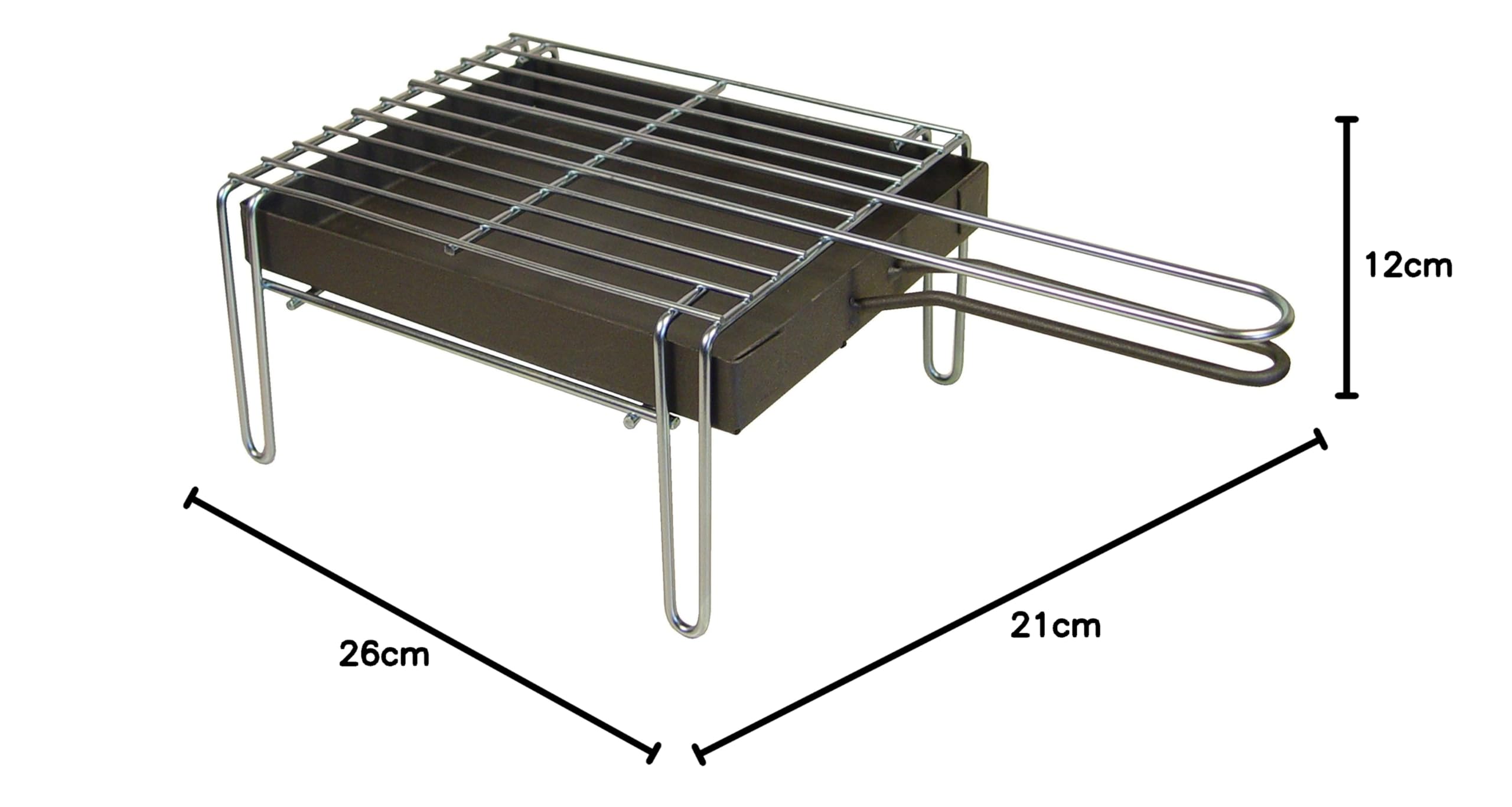 IMEX EL ZORRO – Parrilla Sobremesa Cincada | 26x21x12 cm | Compacta, Práctica y Portátil | Ideal para Camping, Picnic y Barbacoas al Aire Libre