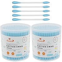 Vista 33 de Hisopos de algodón negro con punta de precisión, 400 unidades, brotes de algodón orgánico puntiagudo, doble cara, firmemente envueltos, punta