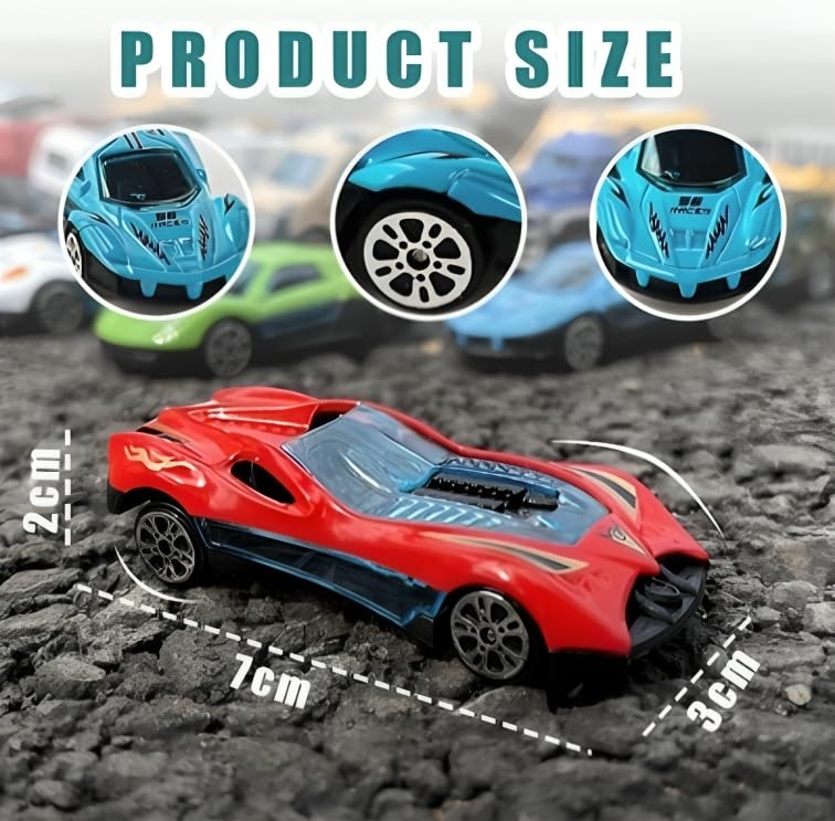 Image of Galaxy Hi-Tech Sports Car Set of 6 Mini Metal Cars Set Push N Go 6 Pcs Vehicles, Racing Cars Play Set for Toddlers,Boys Die-Cast Car Set, Cake Decorations Topper Birthday Gift