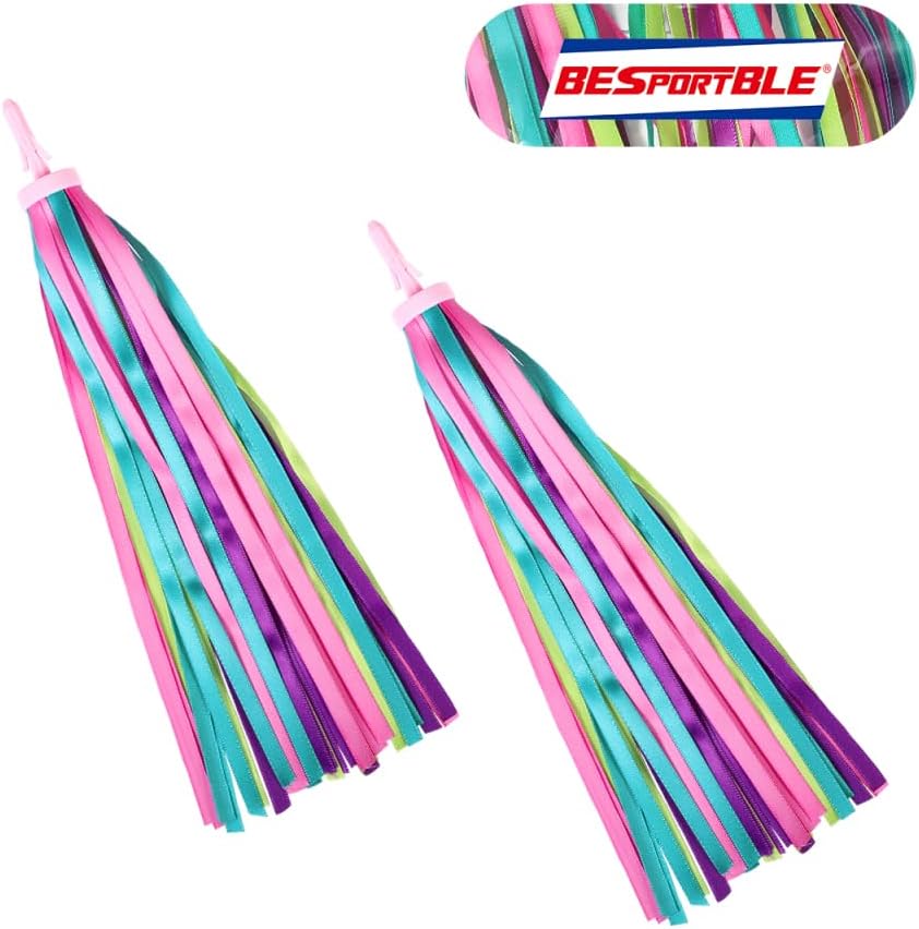 Miniatura 9 de BESPORTBLE Cinta de borla de bicicleta para niños, 1 par de serpentinas coloridas para manillar de bicicleta para niñas y niños, accesorios de