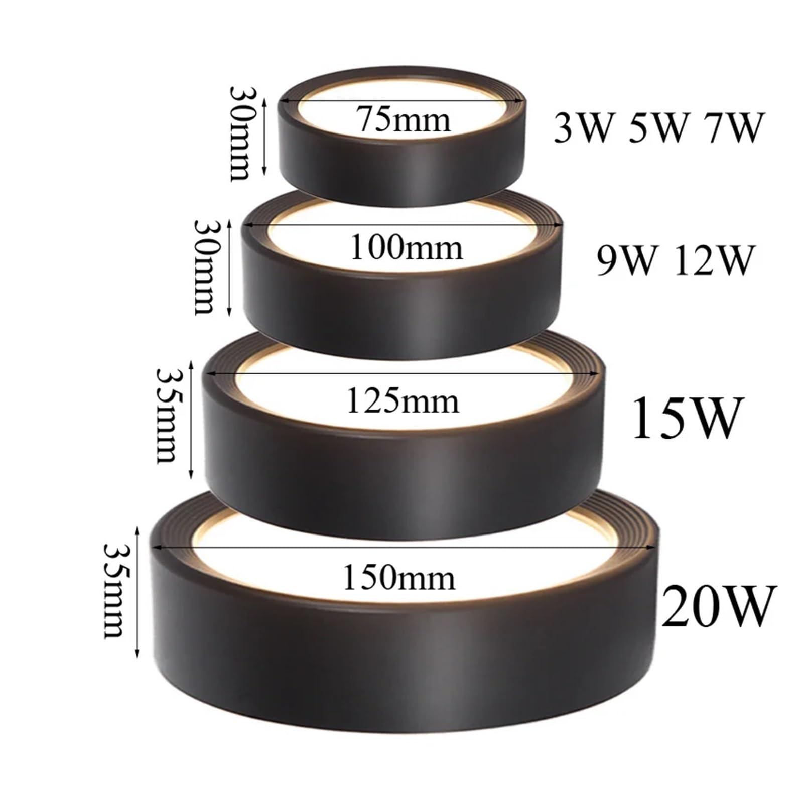 eufeifeiegds LED-Einbaustrahler for Decken und Schienensysteme, 5 W, 7, 9, 12, 15, 18, Aufputzmontage, ultradünn, modern, 220 V AC(White,NATURAL WHITE 4000K_20W)