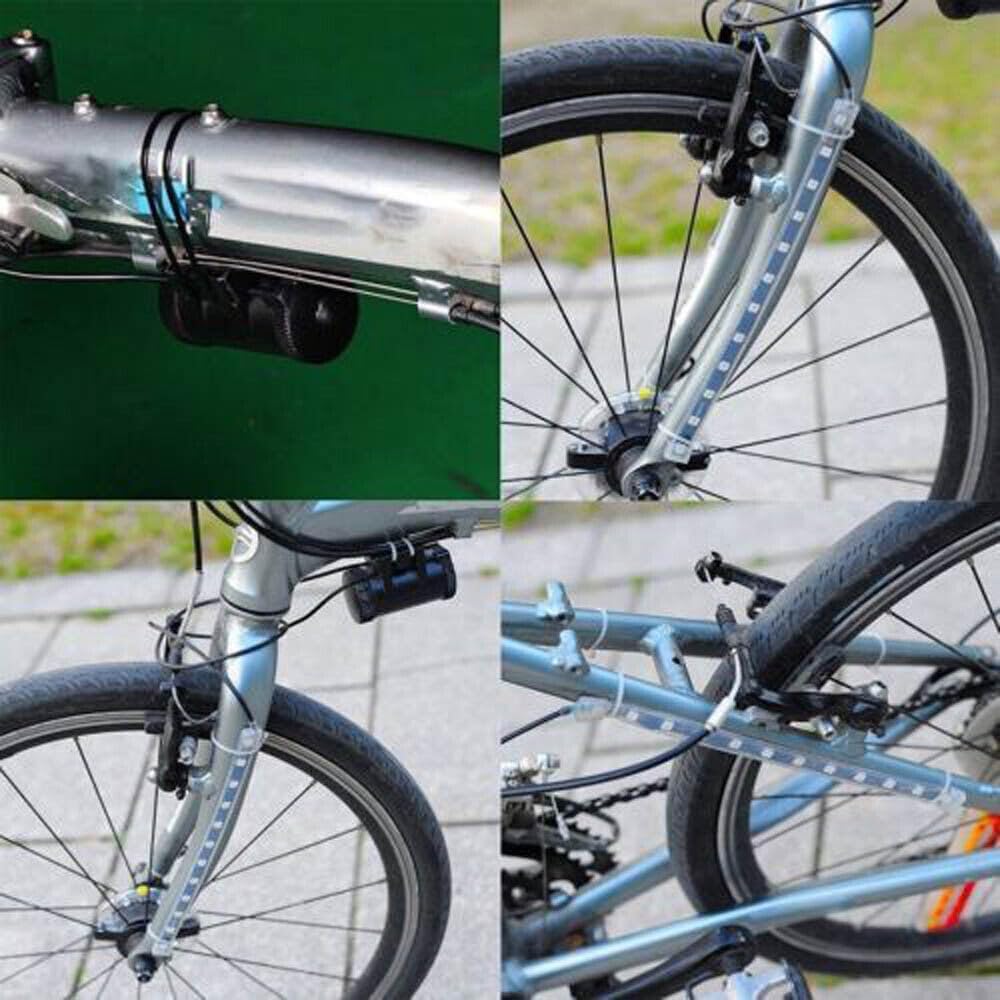 TEAMWILL 2 Packs USB Rechargeable Bright LED Bicycle Bike Frame Light Strip Waterproof Multicolor