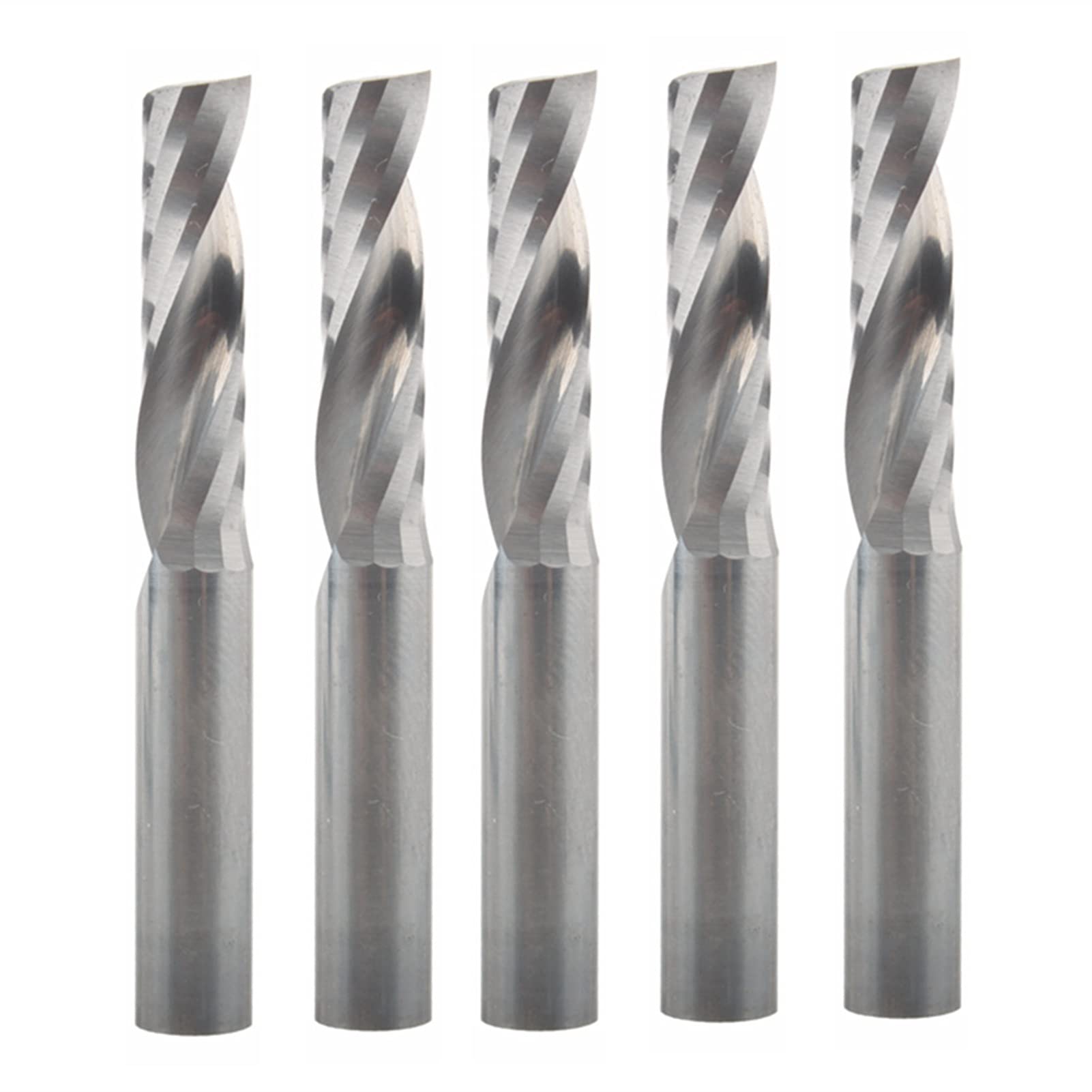 BERWENNY 5pcs 6mm/22mm Single-Flute Carbide CNC Router Bit Engraving Machine Milling Cutter Tools