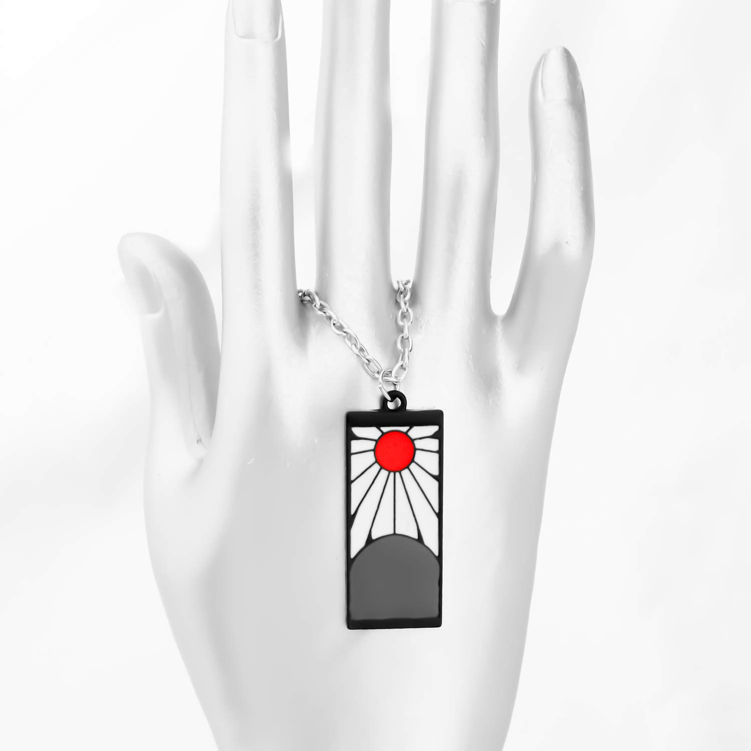 FAADBUK Demon Anime Inspired Jewelry - Collar y llavero Tanjirou Anime Cosplay Regalos, L, Acero inoxidable
