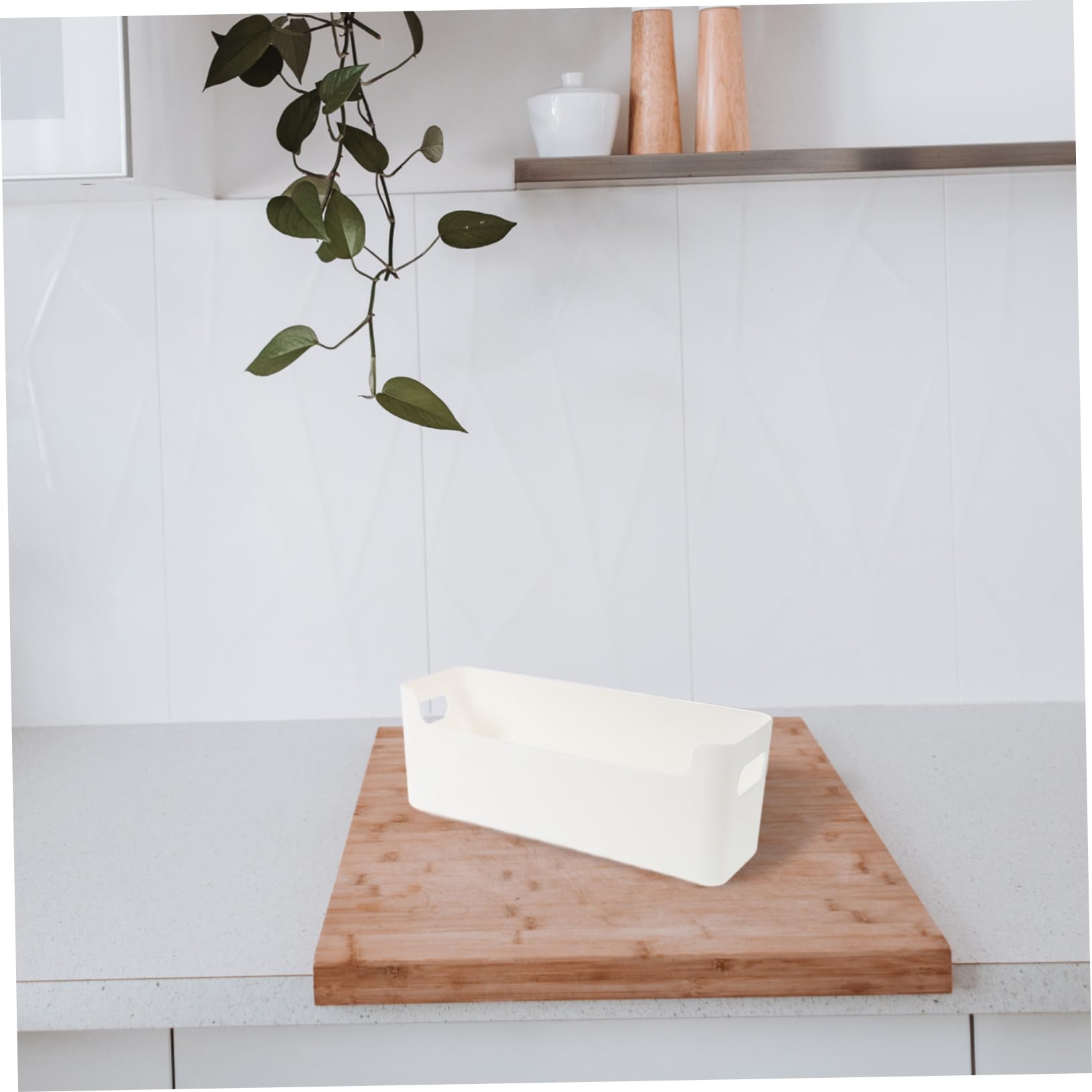 Organizer da Cucina 8 Pezzi in Plastica Bianco, Divisori | Pensili e Cassetti, Soluzione a Livelli Salvaspazio, Uso Rapido per Contenere Oggetti e Accessori