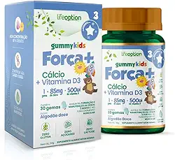 Gummy Kids Força+ | Suplemento Infantil com Vitamina D3 e Cálcio | Saúde óssea, Dental e Muscular