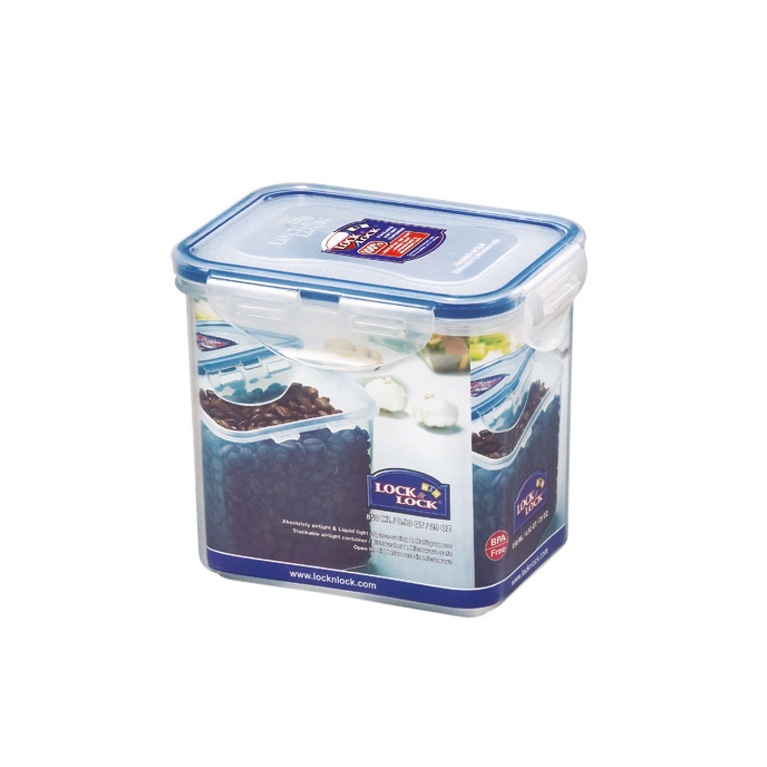Set 3 contenitori rettangolari Lock Mixcolor Snips 0,6 Lt