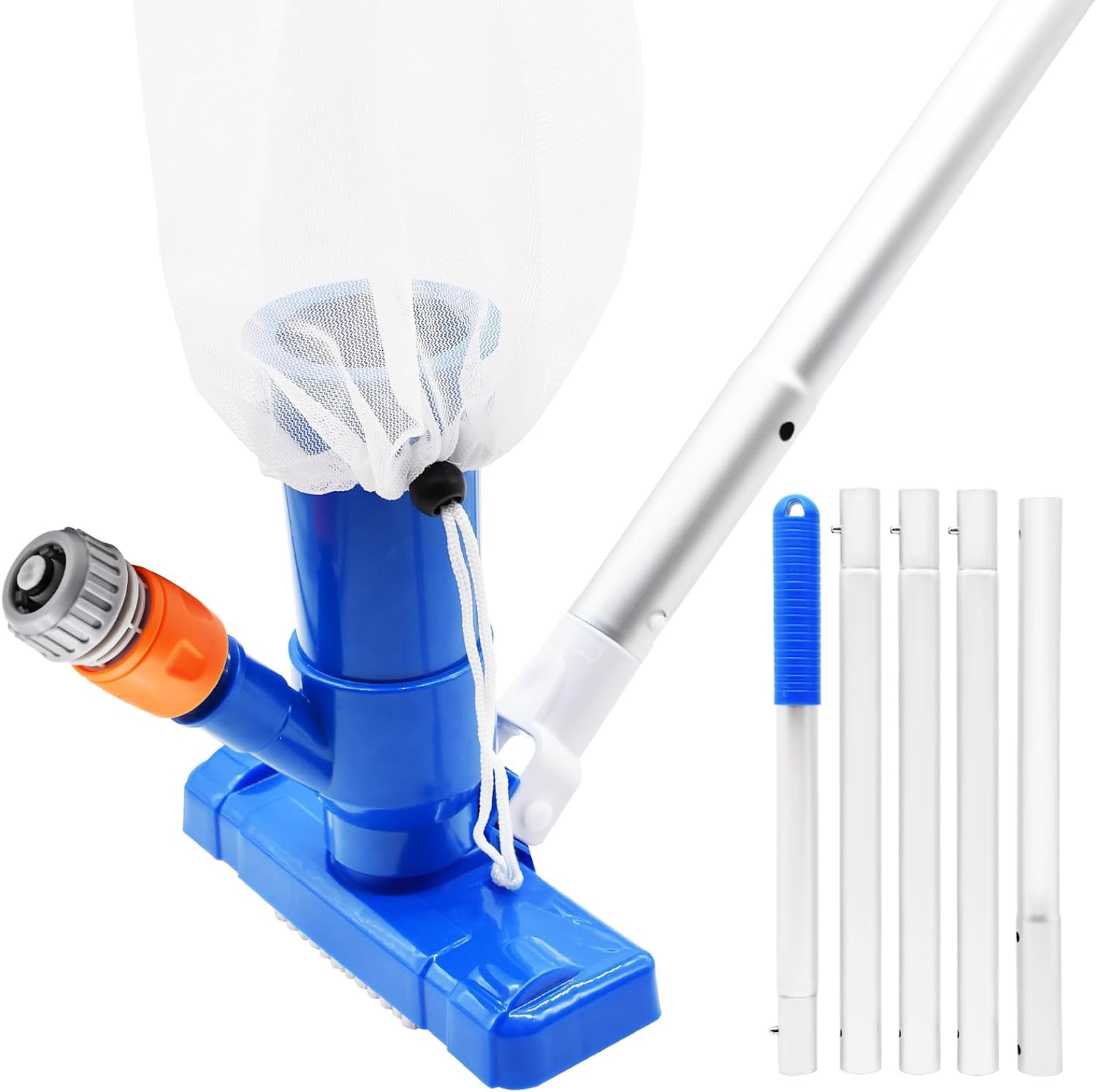 Aspirateur de Piscine Portable,Tête D'aspiration pour L'étang avec Sac à Feuilles pour Le Nettoyage par Aspiration du Fond de la Piscine Mini Nettoyeur pour Spa/Fontain