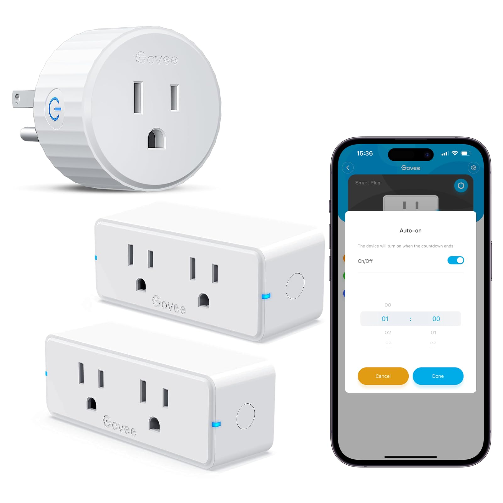 Govee Smart Plug WiFi Outlet Compatible with Alexa and Google Assistant Mini Smart Home Plugs with Timer Fuction