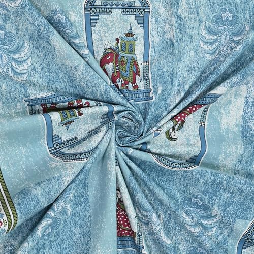 Image of 100% Cotton Single Bedsheet with 1 Pillow Cover | 240 TC Pure Cotton Flat Bed Sheet | Traditional Jaipuri Printed Bedding Set | Soft & Breathable | 60 x 90 Inch (Rangmahal Single 57)