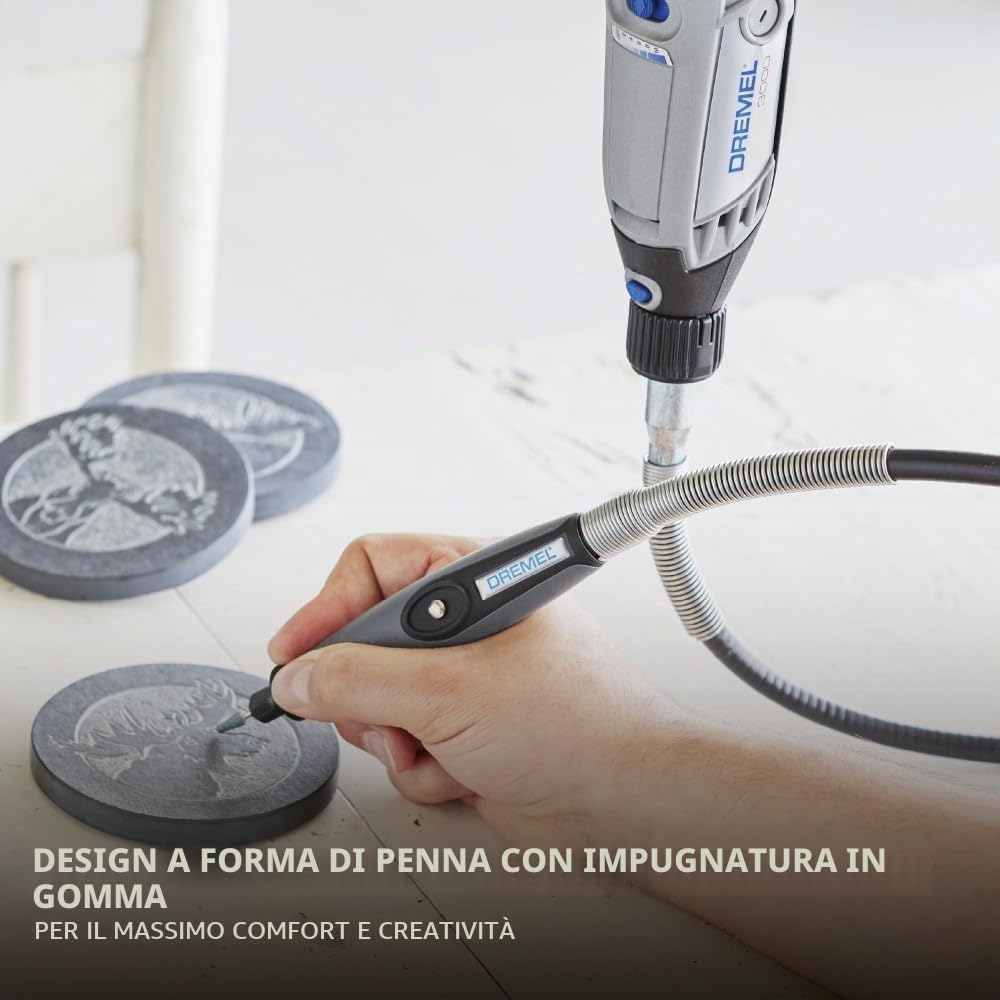 Dremel 225-01 - Accessorio rotativo con impugnatura comoda e cavo lungo 91,4 cm, per incisione, lucidatrice e mini levigatrice; ideale per incisioni in metallo, scultura in legno e lucidatura di gioielli