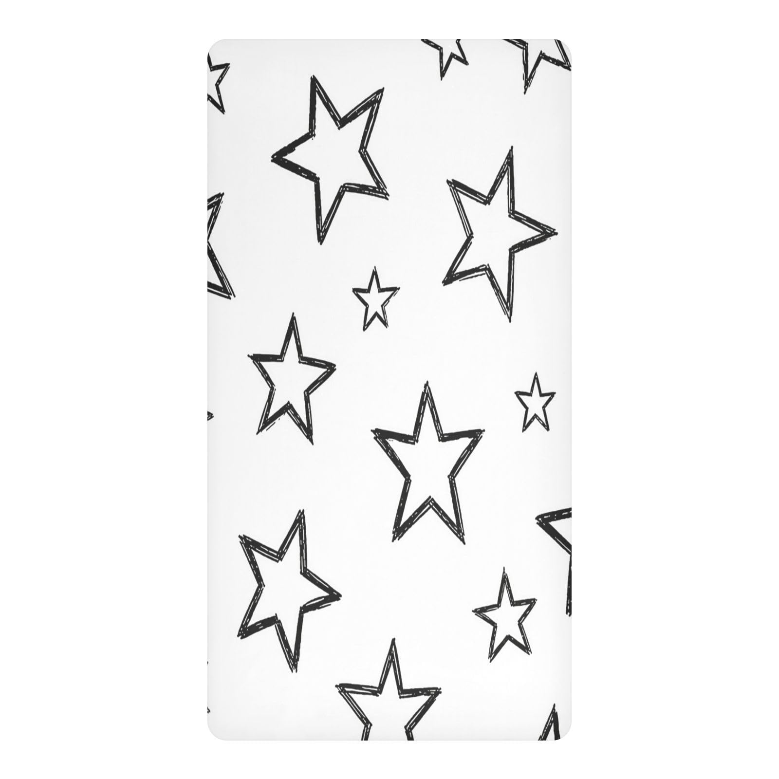 BOESI Star Outline Waterproof Crib Sheet,Fitted Mattress Protector
