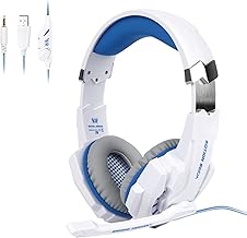Tsing Auriculares Cascos Gaming de Diadema Abiertos con Micrófono para Portátiles PS4 Móviles Tablet (Blanco)